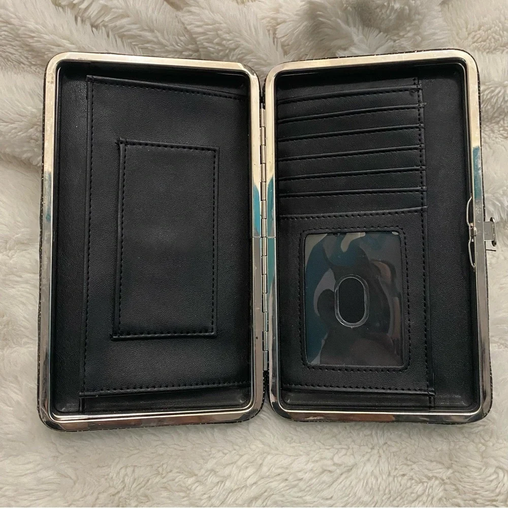 Chic Black Sparkle Clutch Wallet